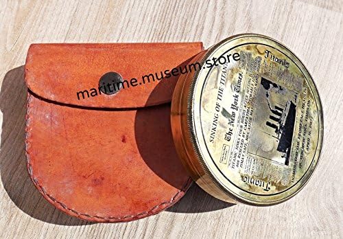 Big Maritime Antiques Nautical Lovely Titanic Brass Compass with History.C-3022