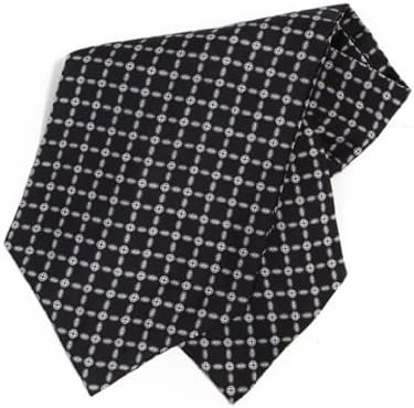 Black Geometric Ascot Tie