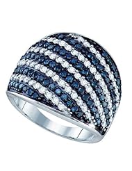 1.94CTW BLUE DIAMOND MICRO PAVE RING