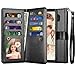 Njjex for Galaxy Note 8 Case, for Note 8 Wallet Case, PU Leather [9 Card Slots] ID Credit Folio Flip Cover [Detachable] [Kickstand] Magnetic Phone Case & Wrist Strap for Samsung Note 8 [Black]