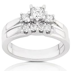 1/2ctw Three-Stone Diamond Wedding Rings Set in 14Kt Gold (HI/I1-I2) - Size 6.5
