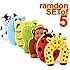 The Wolf Moon&reg; Children Safety No Finger Pinch Foam Door Stopper. Colorful Cartoon Animal Cushion - Ramdom Bundled Baby Child Kid Cushiony Finger Hand Safety, Curve Shaped Door Stop Guard 5 PCS Set