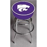 Kansas State Wildcats 25 Double-Ring Swivel Bar Stool with 4 Thick Seat