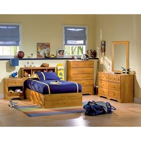 Kids Bedroom Furniture Set in Country Pine - South Shore Furniture - 3432-BSET-1