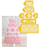 Designer Decorating Stencil Damask Cake 5-tier Set