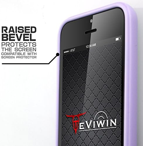 Teviwin(TM) (A106) 5pcs New Matt Frosted Clear Hard Back Case Cover Soft TPU Bumper Frame Case for Apple iPhone 5C, Teviwin Stylus Included£¨Black/Cyan blue/Purple/Hot pink/Sky blue£©