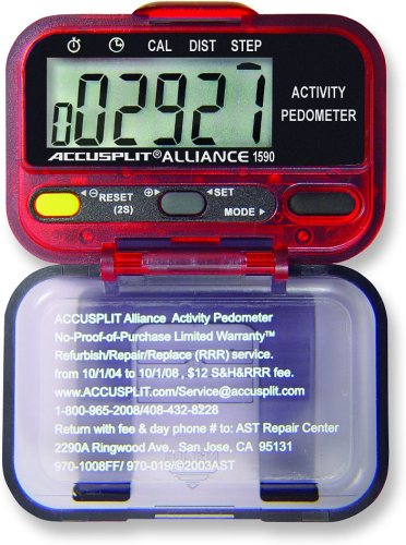 ACCUSPLIT AL1590 Pedometer, Steps, Distance (miles & kilometers), Activity Timer, Clock, Calories Burned