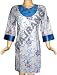 Boho Bollywood Womens Block Print Cotton Kurta Top Tunic With Brocade Patch & Gota-Patti Work