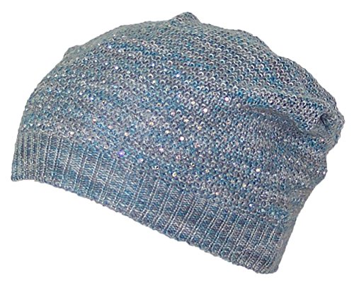 D&Y Women's Multi-Color Variegated Skull Cap W/Jewels Lightweight (One Size)