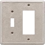 Questech Dorset Switch Plates - Travertine Toggle GFCI Combo Ceramic Tile & Stone