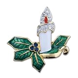 Pugster Christmas Burning Candle Brooch Gifts