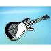 Silver Black Mosaic Glass Mirror Guitar Wall Art Plaque