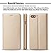 iPhone 7 Plus case,WenBelle [Genuine Leather] Slim Fit,Stand Feature,Premium Protective Case Wallet Flip Cases for Apple iPhone 7 Plus (Gold)