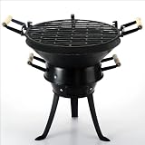 Relaxdays Grillfaß 35 cm Gusseisen rund Feuerschale