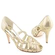 Caparros Velour Gold Dressy High Heel Sandals sz 8.5
