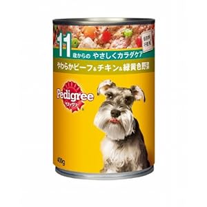 【クリックで詳細表示】ペディグリー 11歳からのやさしくカラダケア やわらかビーフ＆チキン＆緑黄色野菜 ウェット 400g×24缶