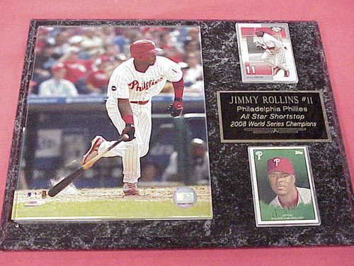 Phillies Jimmy Rollins 2 Card Collector Plaque