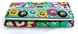 Quilted Fabric Designer Style Trifold Fashion Wallet - Green Purple Turquoise...