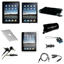 11 Item Accessory Bundle for Apple iPad Tablet 3G 16GB, 32GB, 64GB skin case, sleeve cover, earphone, screen protector, crystal case, 3.5 MM Aux cable