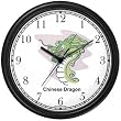 Chinese Dragon or Dinosaur Animal Wall Clock by WatchBuddy Timepieces (Hunter Green Frame)