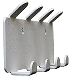 TrippNT 50253 White ABS Plastic Unbreakable Quadruple Apron and Lab Coat Hook with Tape, 4 Position, 15.5