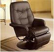BEAUTIFUL LEATHERETTE CUSHION SWIVEL RECLINER IN BLACK