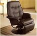 BEAUTIFUL LEATHERETTE CUSHION SWIVEL RECLINER IN BLACK