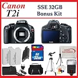 Canon EOS Rebel T2i (550D) Digital SLR Camera + SSE Ultimate Upgraders Package: Includes - 2 Replacement LP-E8 Batteries, 32GB SDHC Memory Card, Shoe Mount Flash, Deluxe Carrying Case, Full Size Tripod and more...