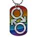 2 Sided Dog Tag of Gay Pride Rainbow Diamond Male Symbols Flag (Gay, Lesbian, Bi, Bisexual, Transexual, Transgender)
