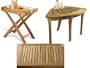 New Grade A Teak 3 Pc Accessory Set: Corner Stool, Butler Tray and Floor Mat
