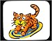 Decorated Mouse Pad with kitten, playing, orange, cat, pet
