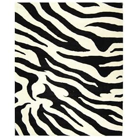 Safavieh Soho SOH717A Black and White Zebra Print 6' x 9' Handmade Area Rug