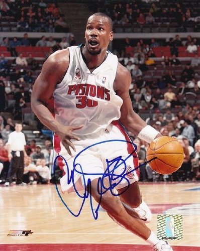 Autographed/Hand Signed 8x10 Photo Cliff Robinson Detroit Pistons
