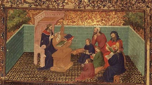 Cover image : Kunstreproduktion: Unbekannt, Roy 15 D III f.285 Solomon dictates the Proverbs, 80 x 45