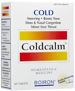 Boiron Coldcalm Cold Relief Tablets 60 Tablets Per Box (Pack of 2) Total 120 Tablets