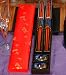 Kitchen & Housewares : 2 Chopsticks Gift Set in Silk Brocade Box - Blue and Slate