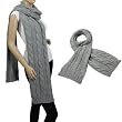 Classic Cable Stitch Acrylic Knit Thick Long Scarf - Various Color