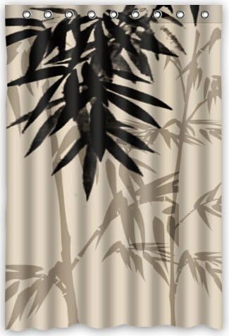 48"x72" Inches Bamboo Shower Curtain New Waterproof Polyester Fabric Bath Curtain ( Shower Rings Included )