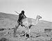 1899 ARAB BEDOUIN ON CAMEL IN DESERT PHOTO