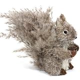 Squirrel Figurine with Grass Tail Furry Life-like Home Decor 7H