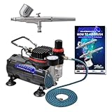 Master Airbrush Brand High Performance Multi-purpose Gravity Feed Dual-action Airbrush Kit with 6 Foot Hose and a Powerful 1/5hp Single Piston Quiet Air Compressor-The Complete Set Now Includes a (FREE) How to Airbrush Training Book to Get You Started Master Airbrush Brand High Performance Multi-purpose Gravity Feed Dual-action Airbrush Kit with 6 Foot Hose and a Powerful 1/5hp Single Piston Quiet Air Compressor-The Complete Set Now Includes a (FREE) How to Airbrush Training Book to Get You Started