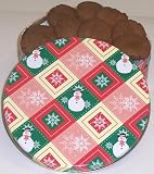 Gourmet Food : Scott's Cakes 1 lb. Christmas Ginger Snap Cookies in a Snowman Tin