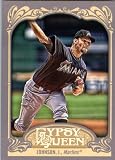 2012 Topps Gypsy Queen Baseball Card # 186 Josh Johnson - Miami Marlins (ENCASED MLB Trading Card)