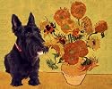 Scottie Van Gogh Art Print on Canvas