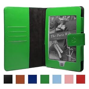Click for larger image JustCase Executive Genuine Leather Kindle Touch Cover Case 3G Wifi (Green)