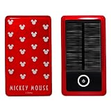 Disney ディズニー ミッキー マルチ ソーラー チャージャーL　レッド スマホ型　エコ 携帯用 充電器 スマートフォン iPhone iPod 対応 赤　グレー 灰色