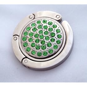Swarovski Lime Folding Purse Handbag Hook Hanger