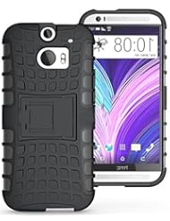 Wireless: myLife Slate Black {Rugged Design} Two Piece Neo Hybrid (Shockproof Kickstand) Case for the All-New HTC One M8 Android Smartphone - AKA, 2nd Gen HTC One (External Hard Fit Armor With Built in Kick Stand + Internal Soft Silicone Rubberized Flex Gel Full Body Bumper Guard) - myLife Brand Products