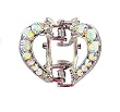 Hair Clip - H62 - Heart set with Swarovski (tm) Crystal Stones - Small Size ~ Clear AB Iridescent