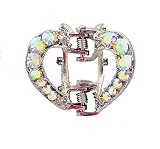 Hair Clip - Sm. Heart - Clear AB Crystals (62)